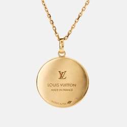 Pre Owned Louis Vuitton Color Blossom BB Malachite Diamond 18k Rose Gold XL Medallion Necklace