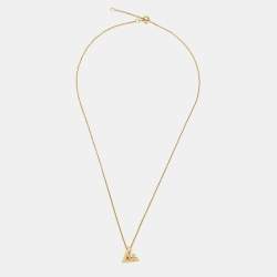 Pre Owned Louis Vuitton LV Volt Diamond 18k Yellow Gold Small Model Necklace