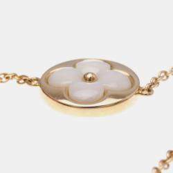 Pre Owned Louis Vuitton Brasserie Monogram Saint Nacr Shell Bracelet Pink Gold 18K Mother Of Pearl Charm Bracelet Pink Gold