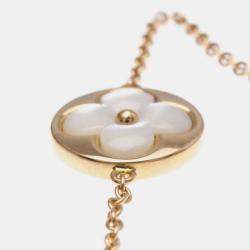 Pre Owned Louis Vuitton Brasserie Monogram Saint Nacr Shell Bracelet Pink Gold 18K Mother Of Pearl Charm Bracelet Pink Gold