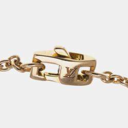 Pre Owned Louis Vuitton Brasserie Monogram Saint Nacr Shell Bracelet Pink Gold 18K Mother Of Pearl Charm Bracelet Pink Gold