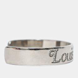 Pre Owned Louis Vuitton x Nigo Silver Tone Squared Strass Bracelet Size M
