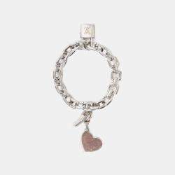 Pre Owned سوار لويس فويتون قلب تاغ ألماس بالذهب الأبيض عيار 18 قيراط