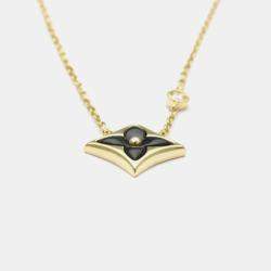 مملوكة مسبقًا Louis Vuitton Pandantif Star Blossom BB Onyx Diamond Yellow Gold 18K Diamond Onyx Women Men Fashion Pendant Necklace Gold