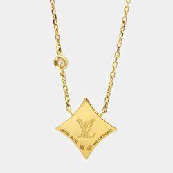 مملوكة مسبقًا Louis Vuitton Pandantif Star Blossom BB Onyx Diamond Yellow Gold 18K Diamond Onyx Women Men Fashion Pendant Necklace Gold