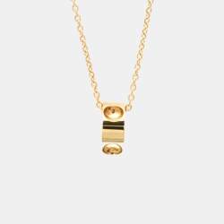 Pre Owned Louis Vuitton Pendant Necklace Pink Gold 18K No Stone Pendant Necklace Pink Gold