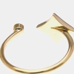 Pre Owned Louis Vuitton Color Blossom Star Mini Ring Pink Gold 18K Fashion Diamond Malachite Band Ring Pink Gold