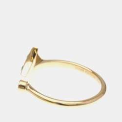 Pre Owned Louis Vuitton Color Blossom Star Mini Ring Pink Gold 18K Fashion Diamond Malachite Band Ring Pink Gold