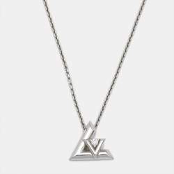 Pre Owned Louis Vuitton LV Volt Diamond 18k White Gold Necklace