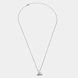 Pre Owned Louis Vuitton LV Volt Diamond 18k White Gold Necklace