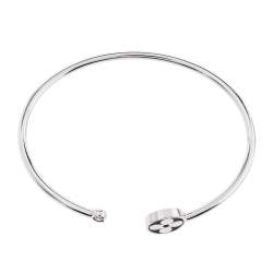 Louis Vuitton Idylle Blossom Diamond 18K White Gold Open Cuff Twist Bracelet 