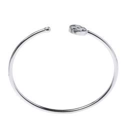 Louis Vuitton Idylle Blossom Diamond 18K White Gold Open Cuff Twist Bracelet 