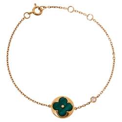 Pre Owned Louis Vuitton Color Blossom BB Sun Malachite Diamond 18K Rose Gold Bracelet
