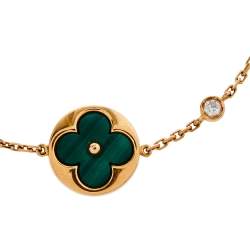 Pre Owned Louis Vuitton Color Blossom BB Sun Malachite Diamond 18K Rose Gold Bracelet