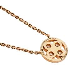 Louis Vuitton Monogram Sun Diamond 18K Rose Gold Pendant Necklace 