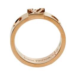Louis Vuitton Empreinte 18K Rose Gold Ring Size 50