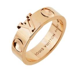 Louis Vuitton Empreinte 18K Rose Gold Ring Size 50