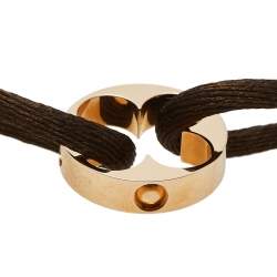 Louis Vuitton 18k Rose Gold and Red Silk Cord Empreinte Bracelet - Yoogi's  Closet