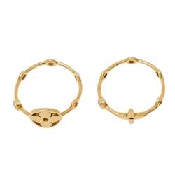 Louis Vuitton Monogram Idylle Blossom Diamond 18k Yellow Gold Set of Two Rings Size 57
