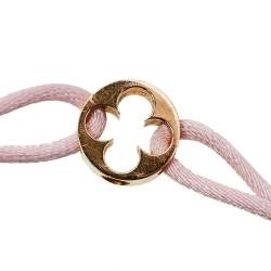 Pre Owned Louis Vuitton Empreinte 18K Rose Gold Pink Cord Bracelet