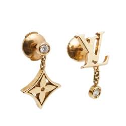 Pre Owned Louis Vuitton Idylle Blossom Diamond 2 Single Stud Earrings