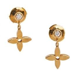  Louis Vuitton Idylle Blossom Diamond 18K Rose Gold 2 Single Earrings