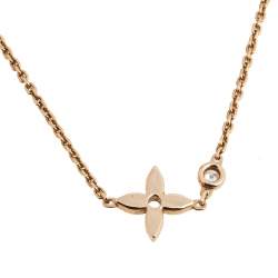 Pre Owned  Louis Vuitton Idylle Blossom Diamond 18K Rose Gold Pendant Necklace