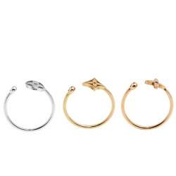 Louis Vuitton Idylle Blossom Diamond 18K Three Tone Gold Set of 3 Rings Size 57
