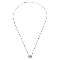 Pre Owned Louis Vuitton Blossom BB Diamond 18k White Gold Pendant Necklace