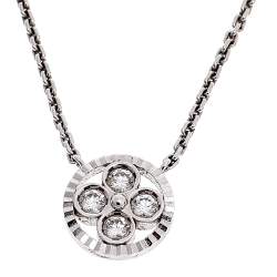 Pre Owned Louis Vuitton Blossom BB Diamond 18k White Gold Pendant Necklace