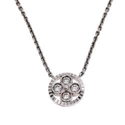 Pre Owned Louis Vuitton Blossom BB Diamond 18k White Gold Pendant Necklace