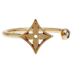 Pre Owned Louis Vuitton Idylle Blossom Diamond 18K Three Tone Gold Set of 3 Rings Size 52
