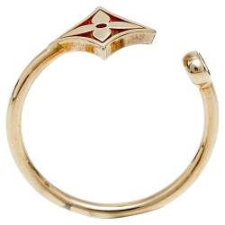 Pre Owned Louis Vuitton Idylle Blossom Diamond 18K Three Tone Gold Set of 3 Rings Size 52