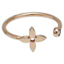 Pre Owned Louis Vuitton Idylle Blossom Diamond 18K Three Tone Gold Set of 3 Rings Size 52