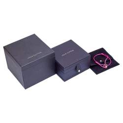 Pre Owned Louis Vuitton Empreinte 18k Yellow Gold Pink Cord Adjustable Bracelet