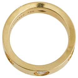 Louis Vuitton Empreinte Diamond 18k Yellow Gold Band Ring Size 53