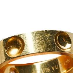 Louis Vuitton Empreinte Diamond 18k Yellow Gold Band Ring Size 53