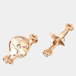 Pre Owned Louis Vuitton Monogram Idylle Blossom Diamond 18k Yellow Gold Set of Two Rings Size 49