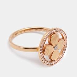 Louis Vuitton Blossom BB Diamond 18k Rose Gold Ring Size 50