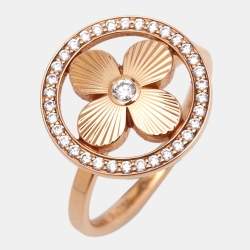 Louis Vuitton Blossom BB Diamond 18k Rose Gold Ring Size 50