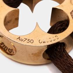 Pre Owned Louis Vuitton Empreinte Monogram Flower Motif 18k Rose Gold Adjustable Cord Bracelet