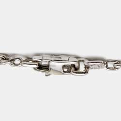 Louis Vuitton Lock It Key Padlock Diamonds 18k White Gold Pendant Necklace