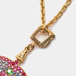 Louis Vuitton Evil Eye Multi Gemstone 18k Yellow Gold Pendant Necklace