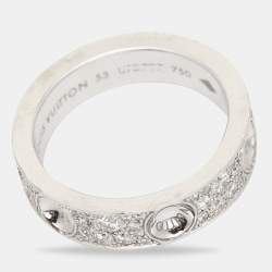 Louis Vuitton Empreinte Diamonds 18k White Gold Small Ring Size 53