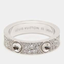 Louis Vuitton Empreinte Diamond 18k Yellow Gold Band Ring Size 53