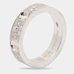 Louis Vuitton Empreinte Diamonds 18k White Gold Small Ring Size 53