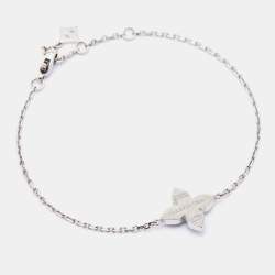 Pre Owned Louis Vuitton Star Blossom Diamonds 18k White Gold Station Bracelet