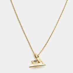  Louis Vuitton Volt One Diamond 18k Yellow Gold Small Model Necklace