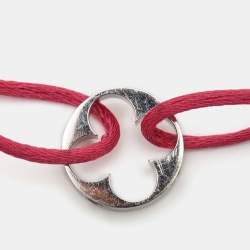 Louis Vuitton Empreinte 18k White Gold Pink Adjustable Cord Bracelet