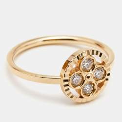 Louis Vuitton BB Blossom Diamonds 18k Rose Gold Ring Size 52